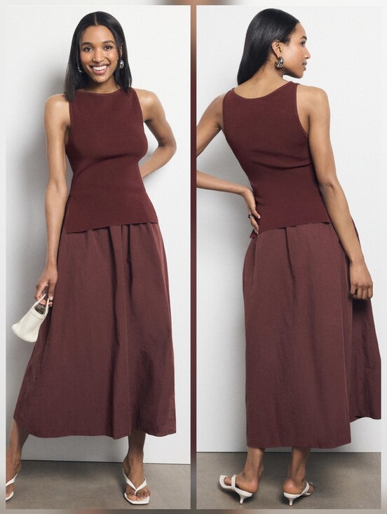 Onia Dresses & Skirts - Onia Boatneck Mix Media Casual Dress Boat Neck Sleeveless Size S